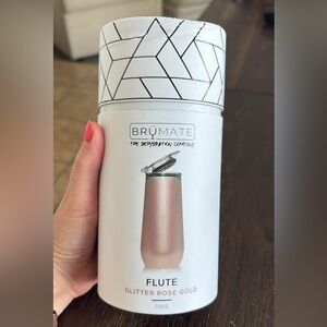 NWT Brumate Flute in Glitter Rose Gold